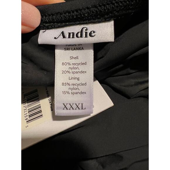 NWT Andie Women's The Malibu One Piece Snap Front Swimsuit Smooth Black Size 3XL - Picture 9 of 11
